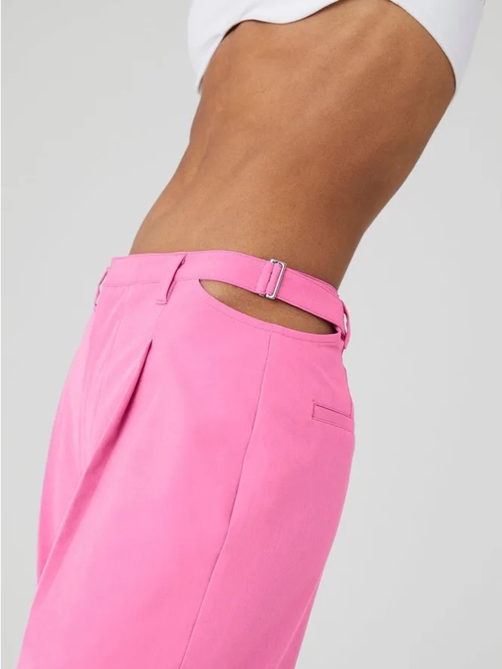 Alo Yoga Mid-Rise Showdown Trouser Paradise Pink S NWT Wide Leg Cutout - Picture 4 of 12